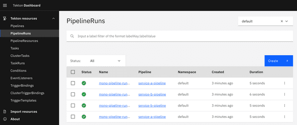 Tekton Dashboard